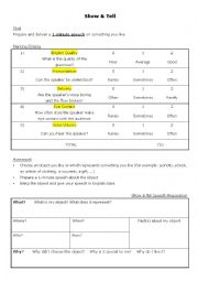 English Worksheet: Show & Tell - Introduction