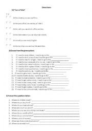 English Worksheet: Giving directions_ full 1hour lesson