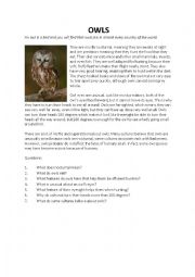 English Worksheet: OWLS