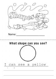 English Worksheet: Mini book - Shapes