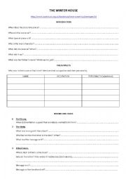 English Worksheet: THE WINTER HOUSE