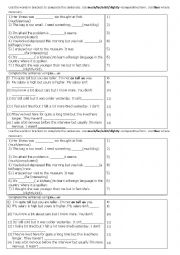 English Worksheet: Comparative structures for Intermediate level