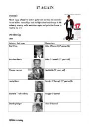 English Worksheet: 17 Again