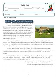 English Worksheet: City vs Countryside 