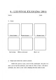English Worksheet: Elementary test