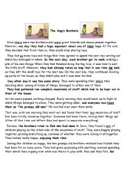 English Worksheet: Angry brothers - homophones