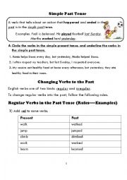 English Worksheet: simple past