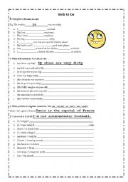 English Worksheet: Verb to be - SIMPLE PRESENT