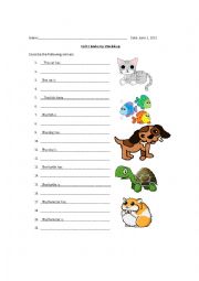 English Worksheet: Animal descriptions