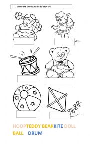 English Worksheet: toys