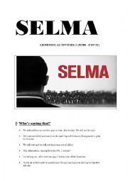 English Worksheet: SELMA Movie Listening Actitivities 2  (10 pages, keys included)