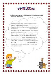 English Worksheet: The Zoo_Elementary (There was, There were).doc