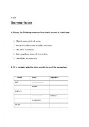 English Worksheet: Grammar In Use,Worksheet 4