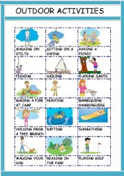 English Worksheet: OUTDOOR ACTIVITIES 2