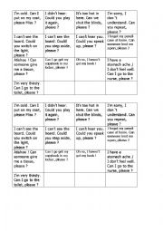 English Worksheet: Classroom English BOOKMARK