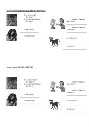 English Worksheet: verb to be short answers