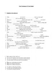 English Worksheet: Past Simple Vs Past Continuous