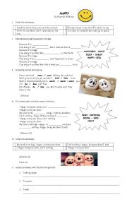 English Worksheet: Happy lyrics