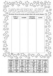 English Worksheet: Vocabulary Review 