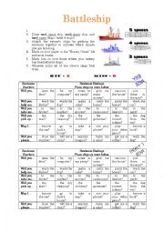 English Worksheet: Asking Favors Battleship