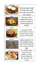 English Worksheet: Memory game Costa Rica Traditional food