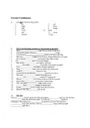 English Worksheet: Present Continuous