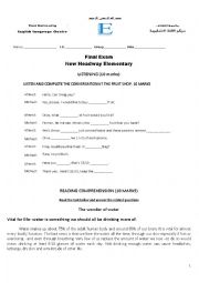 New Headway Elementary Final Exam