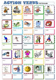 English Worksheet: ACTION VERBS PICTIONARY