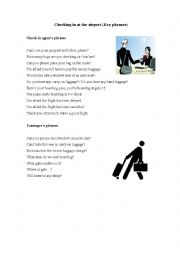 English Worksheet: Airport useful expressions and dialogue