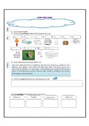 English Worksheet: Home sweet home