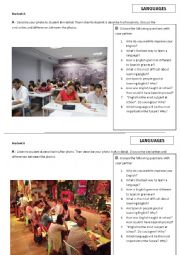 English Worksheet: Languages photo comparison and conversation questions