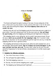 English Worksheet: A Ray of Moonlight