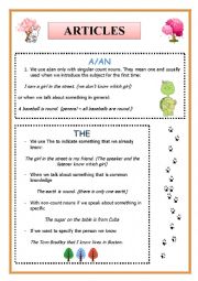 English Worksheet: Articles