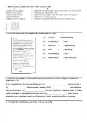 English Worksheet: Past Continuous