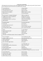 English Worksheet: Colloquial responses