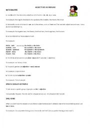 English Worksheet: Adjectives as nouns (Nationality adjectives)