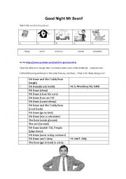 English Worksheet: Present Continous and Mr Bean