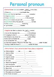 English Worksheet: Personal Pronoun