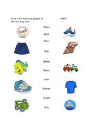 English Worksheet: Consonant sh matching worksheet
