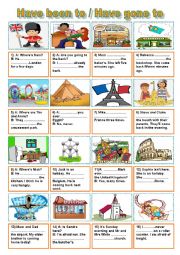 English Worksheet: Have been to - Have gone to (2)