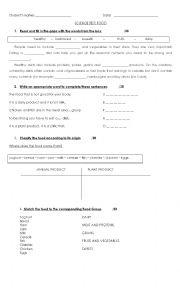English Worksheet: Food Groups / Plant and Animal Products