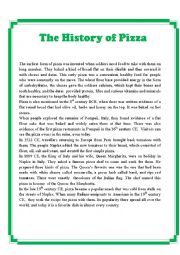 English Worksheet: The History of Pizza