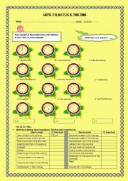English Worksheet: PRACTICE THE TIME