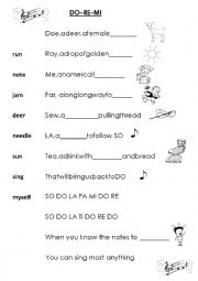 English Worksheet: Do Re Mi - The Sound of Music