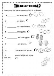 English Worksheet: These or Those