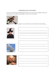 English Worksheet: Adjectives and Pronouns with Harry Potter