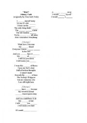 English Worksheet: Hurt - Johnny Cash