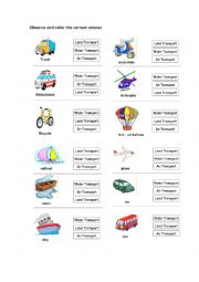 English Worksheet: means of transport