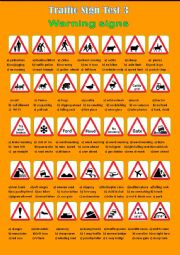 English Worksheet: Traffic Sign Test 3