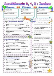 English Worksheet: Conditionals 0, 1, 2 - Review